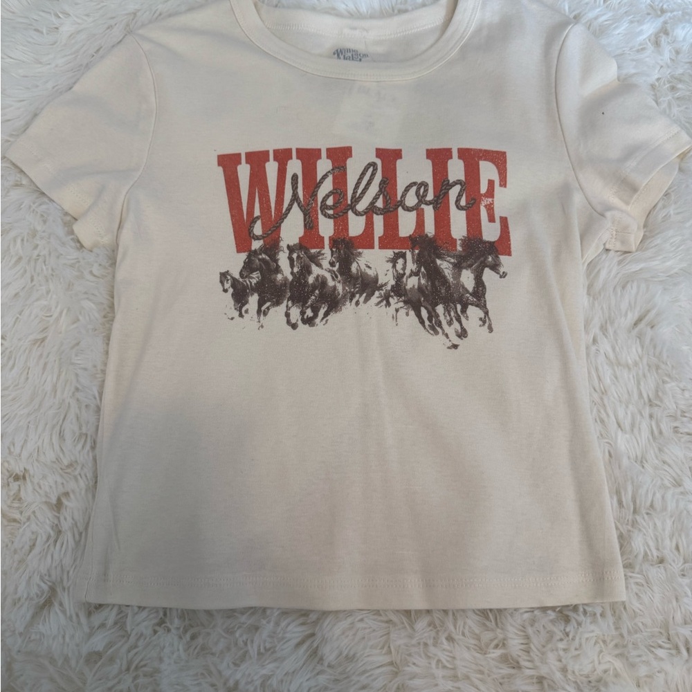 Willie Nelson Cream Graphic T-Shirt